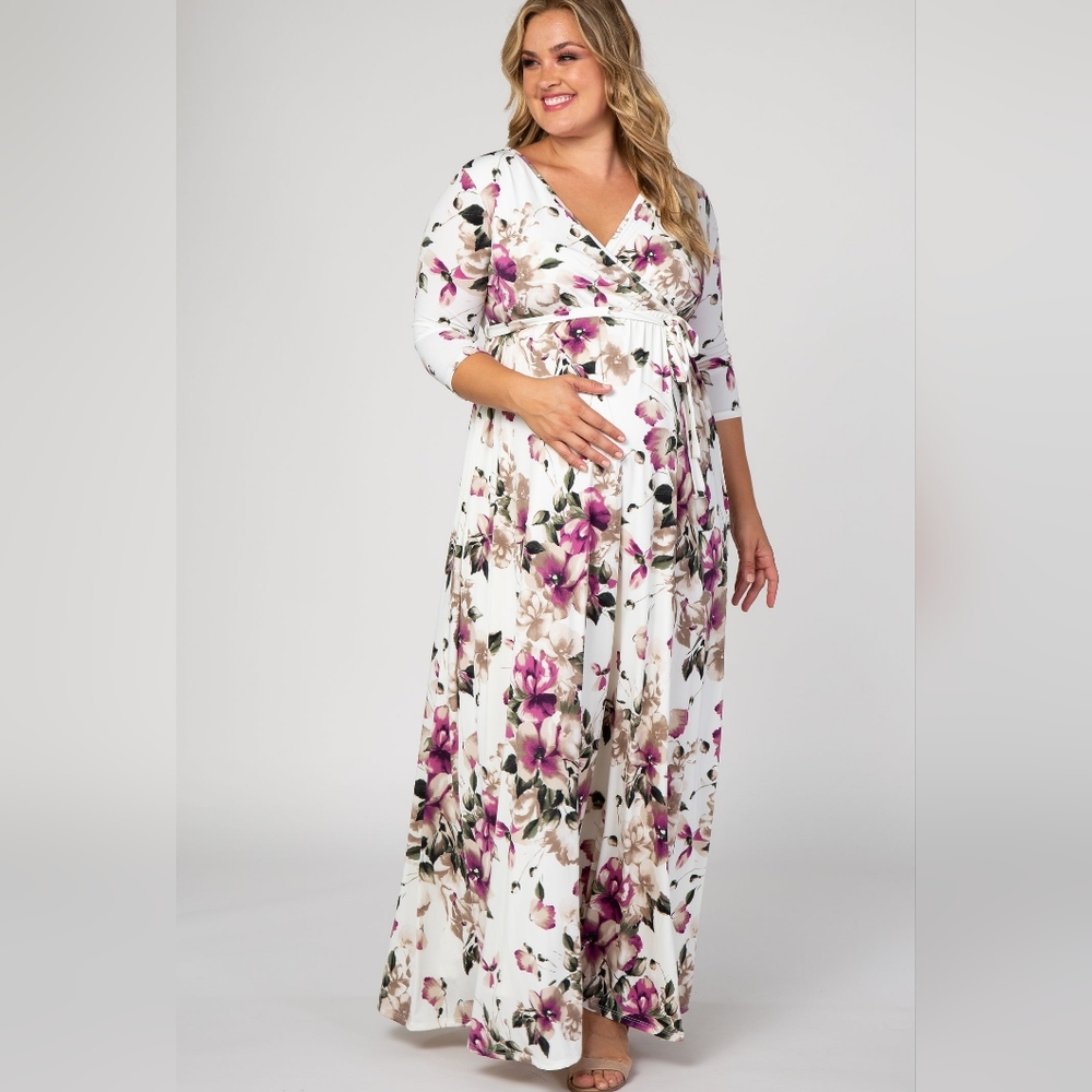 Maternity floral maxi dress